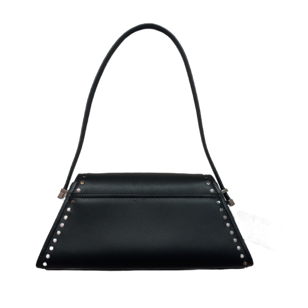 MICHAEL KORS ~ Black Ludlow Bag Silver Rivet Accents Magnetic Closure Boss Babe - Picture 8 of 17